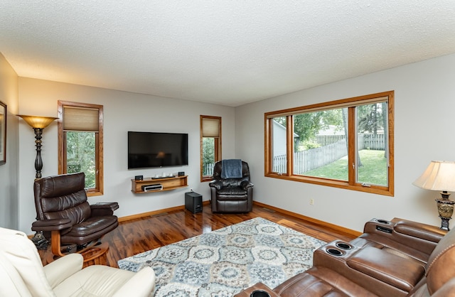3714 8th St NW, Rochester, MN 55901 - living room with wood finished floors and a textured ceiling