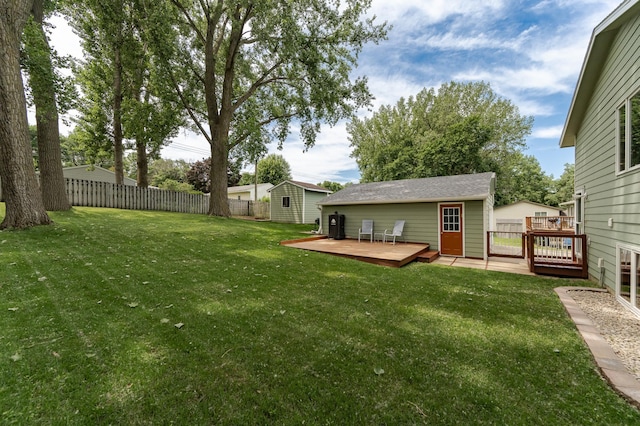 3714 8th St NW, Rochester, MN 55901 - fenced backyard featuring a deck and a storage unit