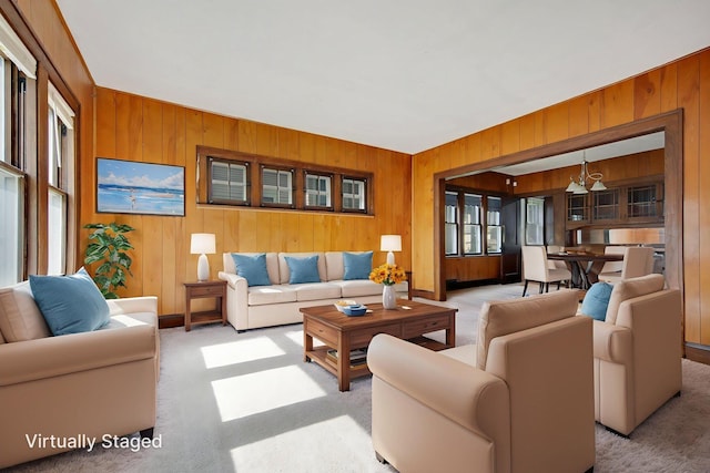 3736 Park Ave, Minneapolis, MN 55407 - carpeted living room with wooden walls