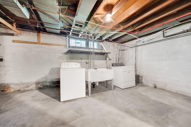 3736 Park Ave, Minneapolis, MN 55407 - basement with washing machine and clothes dryer