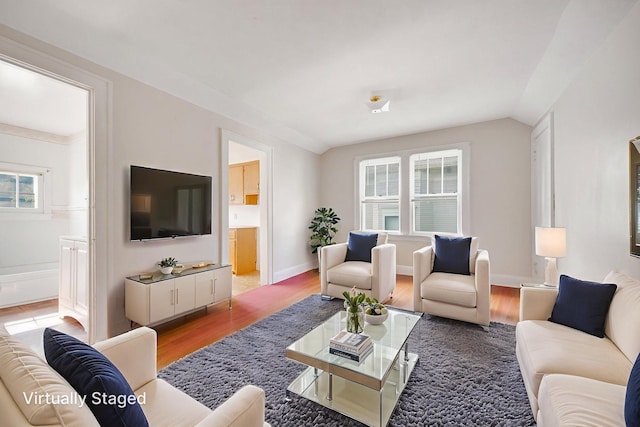 3736 Park Ave, Minneapolis, MN 55407 - living area with wood finished floors and lofted ceiling