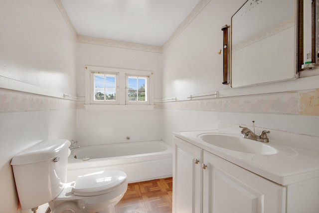 3736 Park Ave, Minneapolis, MN 55407 - full bathroom with vanity, a bath, and wainscoting
