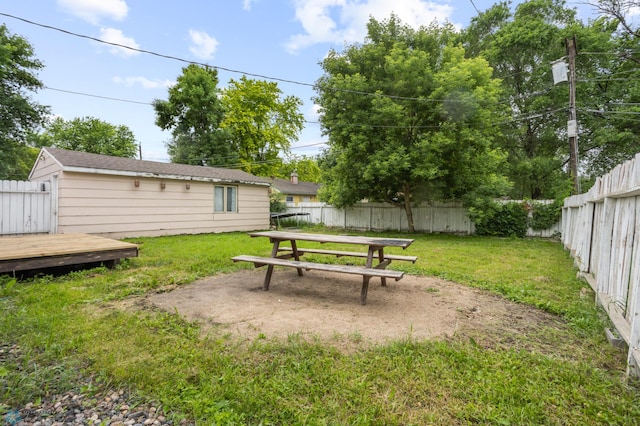 1709 13th Ave S, Fargo, ND 58103 - fenced backyard with a wooden deck