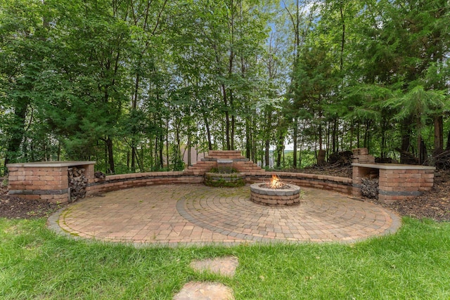5401 River Oak Dr, Savage, MN 55378 - view of patio with an outdoor fire pit