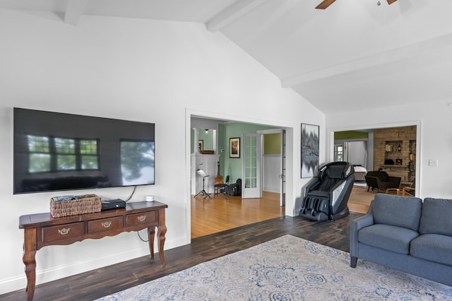 4255 County Road 11 NE, Alexandria, MN 56308 - living area featuring wood finished floors and ceiling fan