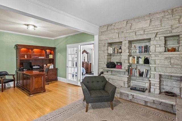 4255 County Road 11 NE, Alexandria, MN 56308 - home office featuring light wood-style flooring and ornamental molding