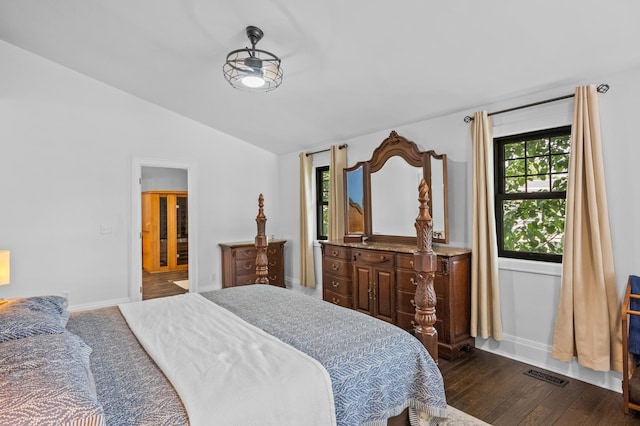 4255 County Road 11 NE, Alexandria, MN 56308 - bedroom with dark wood-type flooring and lofted ceiling