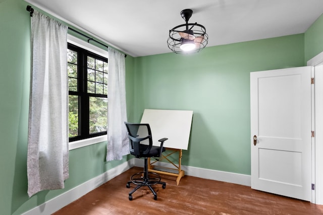 4255 County Road 11 NE, Alexandria, MN 56308 - office area with baseboards and wood finished floors