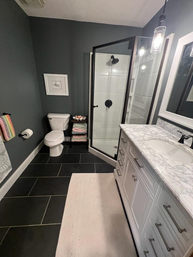 2700 Olde Wood Ct, Minnetonka, MN 55391 - full bath with tile patterned flooring, a shower stall, and vanity