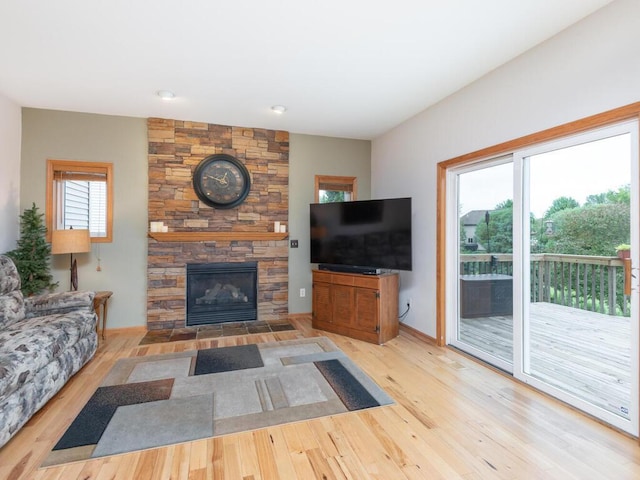 1632 Seashell Ln, Waconia, MN 55387 - living room with wood finished floors and a fireplace