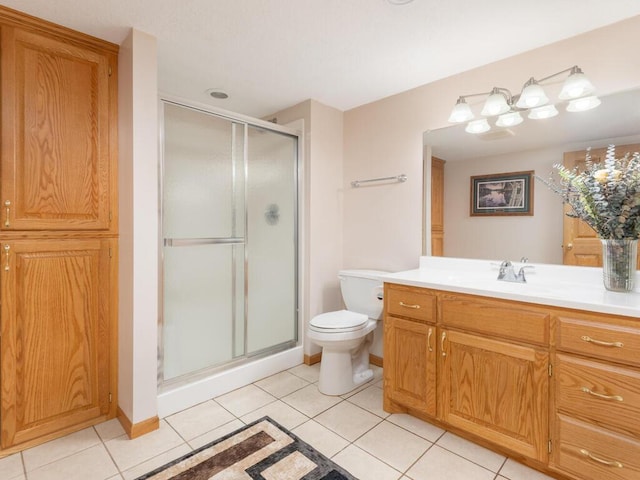 1632 Seashell Ln, Waconia, MN 55387 - full bathroom with vanity, a shower stall, and tile patterned floors