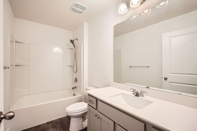 1221 136th St W, Rosemount, MN 55068 - full bathroom featuring wood finished floors, vanity, and shower / washtub combination