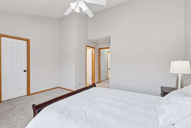 7829 Elm Grove Ln, New Hope, MN 55428 - bedroom with carpet floors, a ceiling fan, and vaulted ceiling
