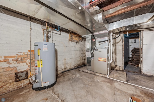 1330 12th St N, Fargo, ND 58102 - unfinished basement featuring water heater and heating unit