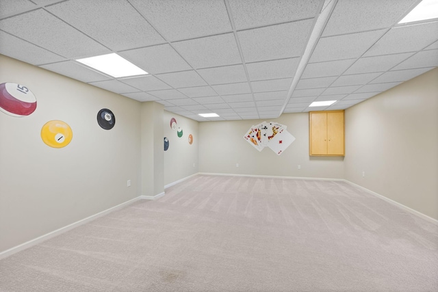 1215 Shore Dr SW, Hutchinson, MN 55350 - finished below grade area featuring light carpet and a drop ceiling