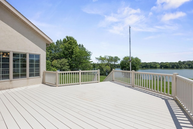 1215 Shore Dr SW, Hutchinson, MN 55350 - wooden deck featuring a water view