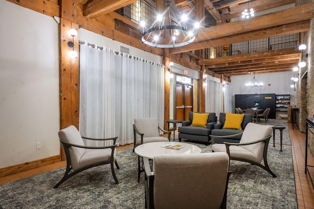 400 1st St Unit 502, Minneapolis, MN 55401 - living room featuring a chandelier and tile patterned floors