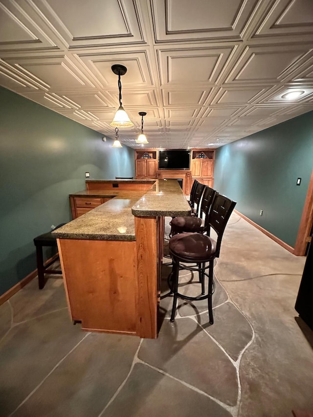 515 2nd St SW, New Richland, MN 56072 - indoor bar with an ornate ceiling and hanging light fixtures