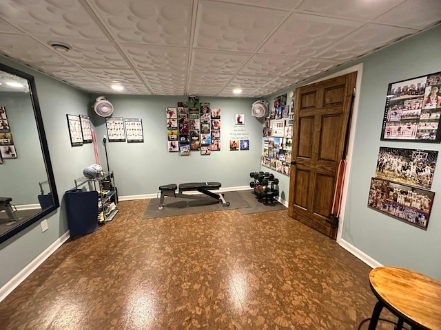 515 2nd St SW, New Richland, MN 56072 - exercise area with baseboards and recessed lighting
