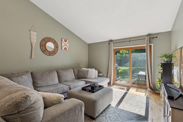 7140 Ivy Ridge Ct, Lino Lakes, MN 55014 - living area featuring lofted ceiling and light wood-style floors