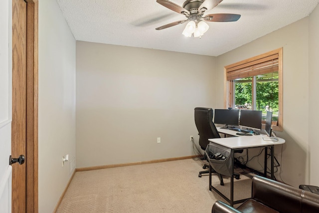 7140 Ivy Ridge Ct, Lino Lakes, MN 55014 - office space featuring carpet, ceiling fan, and a textured ceiling