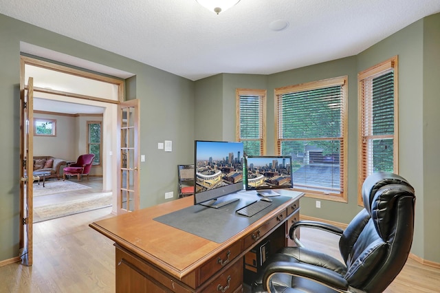 7569 Blackoaks Ln N, Maple Grove, MN 55311 - office with light wood-type flooring and a textured ceiling
