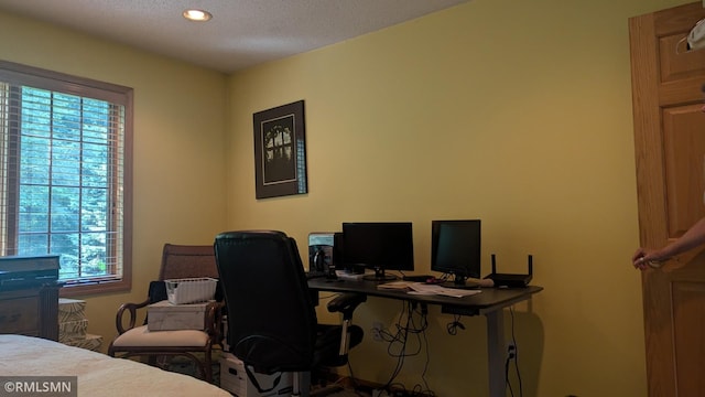 21021 Fresno St NW, Elk River, MN 55330 - office with plenty of natural light, a textured ceiling, and recessed lighting