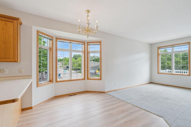 13501 96th Pl N, Maple Grove, MN 55369 - unfurnished dining area featuring a chandelier and light wood-style floors