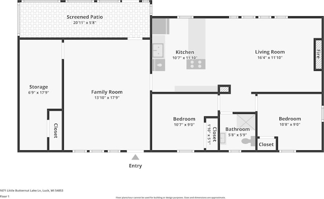 1671 Little Butternut Lake Ln, Luck, WI 54853 - view of floor plan / room layout