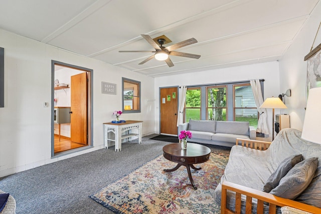 1671 Little Butternut Lake Ln, Luck, WI 54853 - carpeted living area featuring ceiling fan