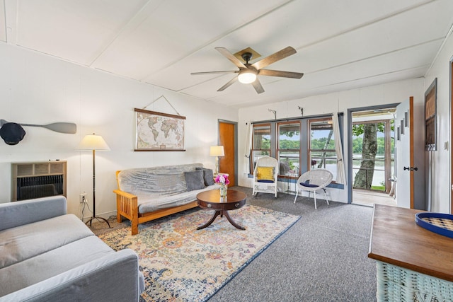 1671 Little Butternut Lake Ln, Luck, WI 54853 - carpeted living room featuring a ceiling fan and heating unit