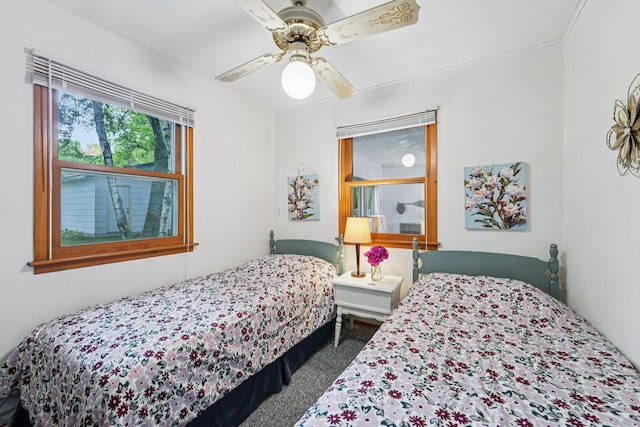 1671 Little Butternut Lake Ln, Luck, WI 54853 - carpeted bedroom with a ceiling fan