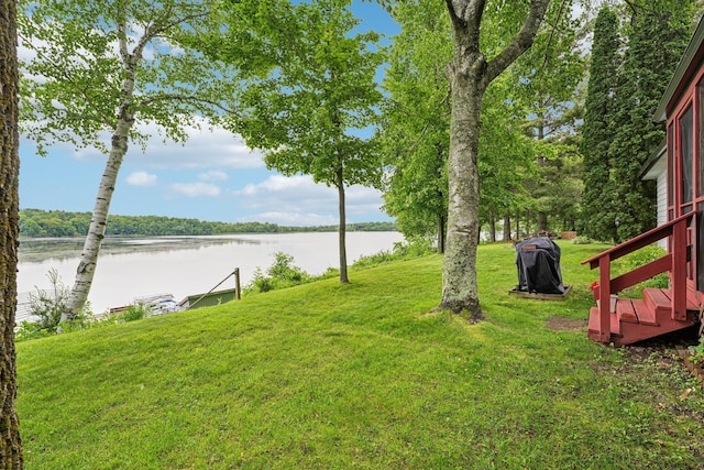 1671 Little Butternut Lake Ln, Luck, WI 54853 - view of green lawn with a water view