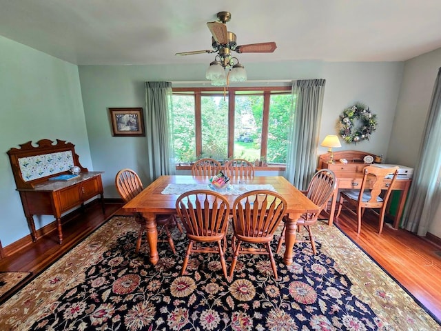 2047 60th Ave, Altona Twp, MN 56164 - dining room featuring dark wood-style floors and ceiling fan