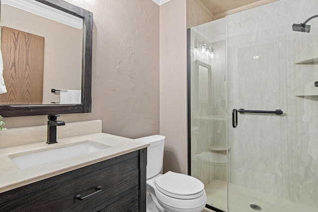 6230 Elm Ridge Cir, Corcoran, MN 55340 - full bath with a textured wall, vanity, and a shower stall