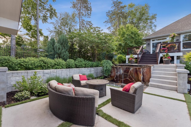 641 Callahan Pl, Mendota Heights, MN 55118 - view of patio / terrace with stairs, a wooden deck, and outdoor lounge area