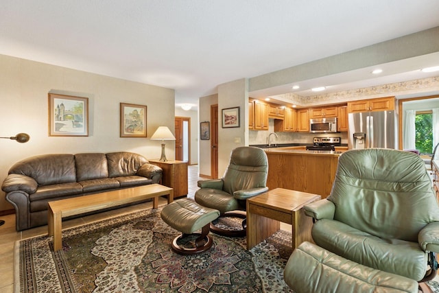 1890 Partridge Cir, Chanhassen, MN 55331 - living room featuring baseboards and recessed lighting