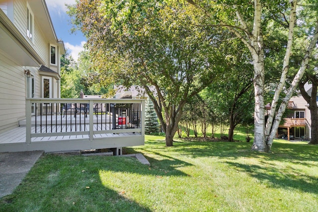 1890 Partridge Cir, Chanhassen, MN 55331 - view of grassy yard featuring a wooden deck