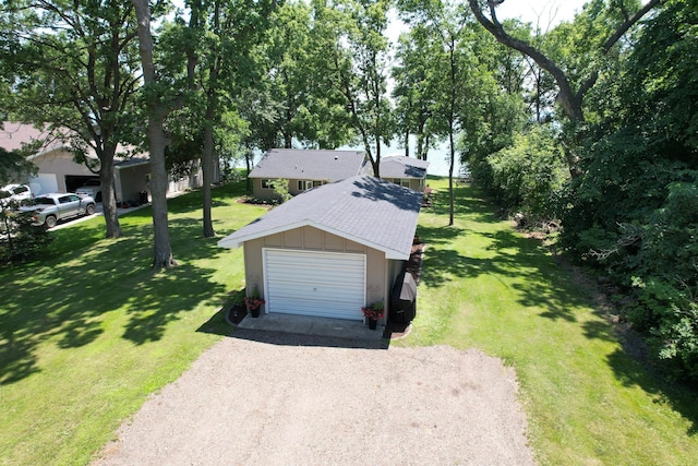 38382 Eldorado Beach Rd, Amor Twp, MN 56515 - detached garage featuring dirt driveway