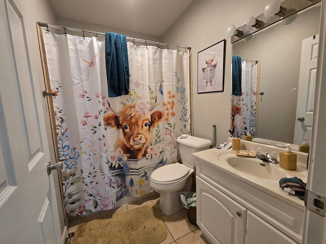 108 9th St, Morris, MN 56267 - full bathroom featuring vanity, tile patterned flooring, and a shower with curtain