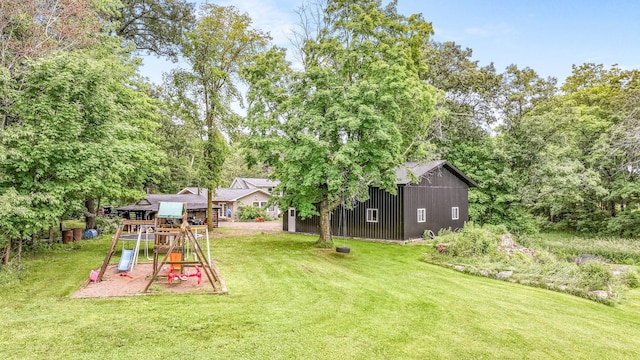 14645 Chapel Rd, Edgewater, WI 54817 - view of grassy yard with a playground
