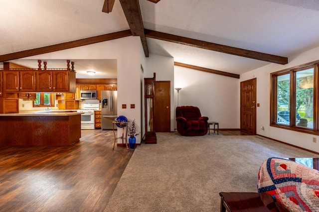 26233 555th Ave, Lansing Twp, MN 55912 - living room featuring dark wood finished floors and baseboards