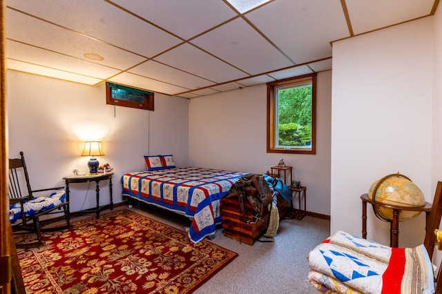 26233 555th Ave, Lansing Twp, MN 55912 - bedroom featuring carpet floors and a paneled ceiling