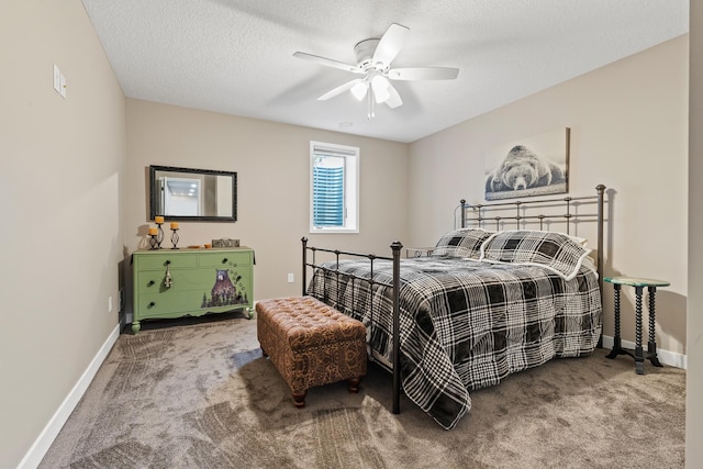 N5887 1110th St, Oak Grove Twp, WI 54021 - bedroom featuring carpet, ceiling fan, and a textured ceiling