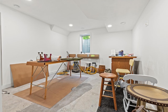 N5887 1110th St, Oak Grove Twp, WI 54021 - office with concrete floors and recessed lighting