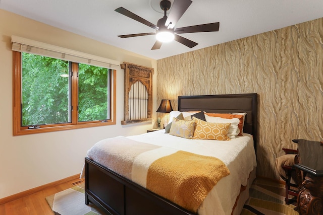 2583 Lost Lake Rd, Mound, MN 55364 - bedroom with wood finished floors and a ceiling fan