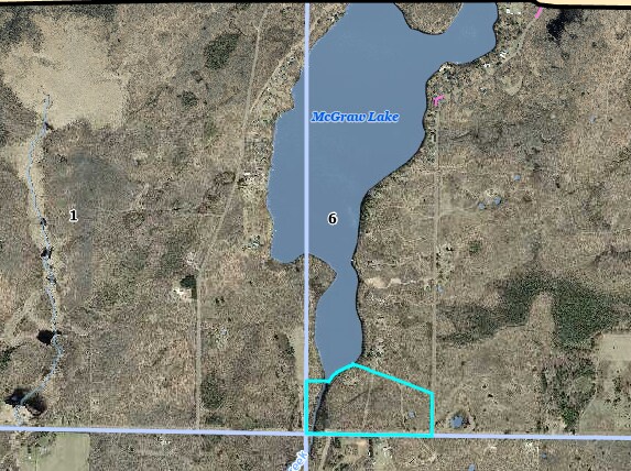 3718 Big Mcgraw Rd, Blaine Twp, WI 54830 - map / location with property boundaries highlighted