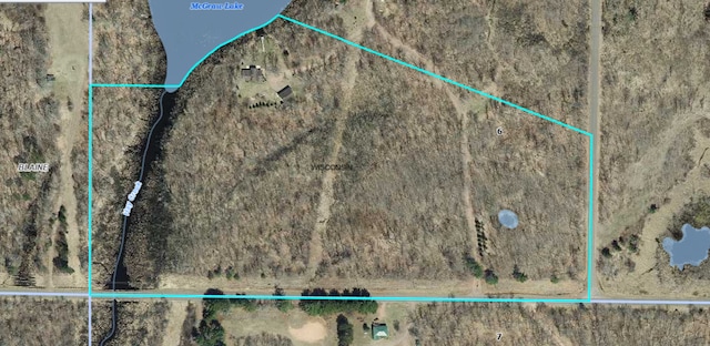 3718 Big Mcgraw Rd, Blaine Twp, WI 54830 - aerial view of property's location featuring property boundaries highlighted