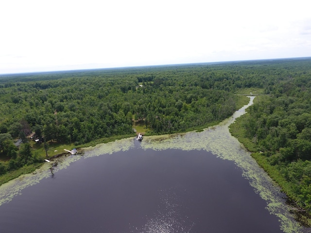3718 Big Mcgraw Rd, Blaine Twp, WI 54830 - aerial view of a heavily wooded area and a large body of water