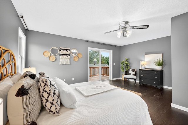 4716 30th Ave S, Minneapolis, MN 55406 - bedroom with access to exterior, wood finished floors, and ceiling fan